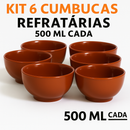 Kit 6 Cumbucas Refratárias 500 ml Porcelana Marrom Ideal Para Feijoada, Caldos, Sorvetes e Açaí